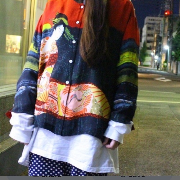 Chico's Womens 100% Silk Asian Geisha Top Blouse Red Black Sz 2(US Size 12) Chic - Picture 11 of 12